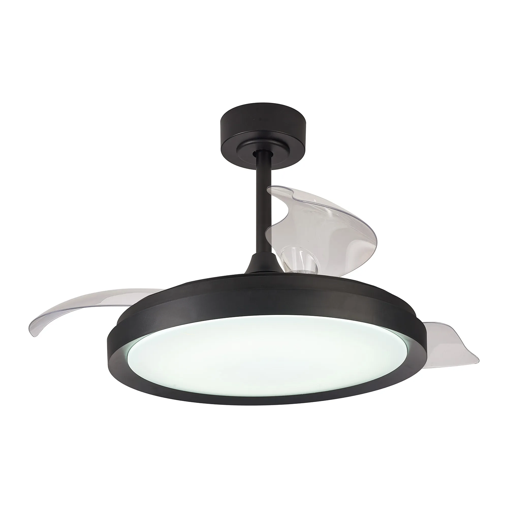 M8828  Mistral 50W LED Dimmable Ceiling Light With Built-In 28W DC Fan; 2700-5000K Remote Control; Black